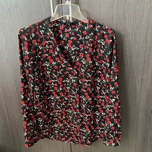 V neck floral blouse